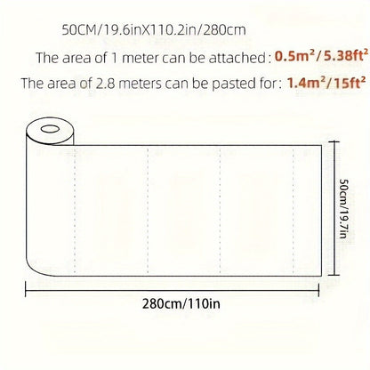 Selbstklebende wasserdichte Vinyltapete 3D (280cm x 50cm pro Rolle)