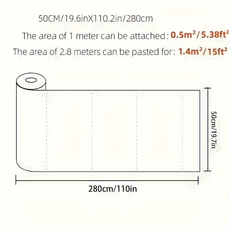 Selbstklebende wasserdichte Vinyltapete 3D (280cm x 50cm pro Rolle)