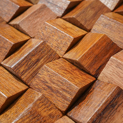 Massivholz 3D Mosaikplatte Premium ✅(30 x 30 cm)