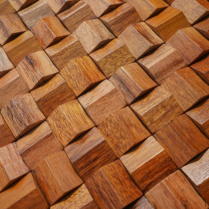 Massivholz 3D Mosaikplatte Premium ✅(30 x 30 cm)