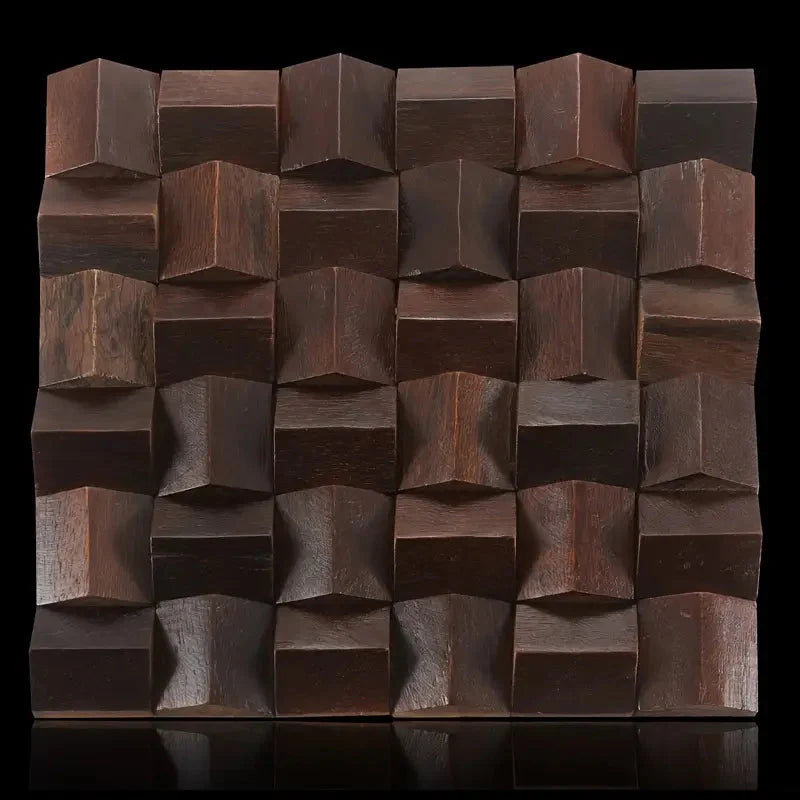 Massivholz 3D Mosaikplatte Premium ✅(30 x 30 cm)