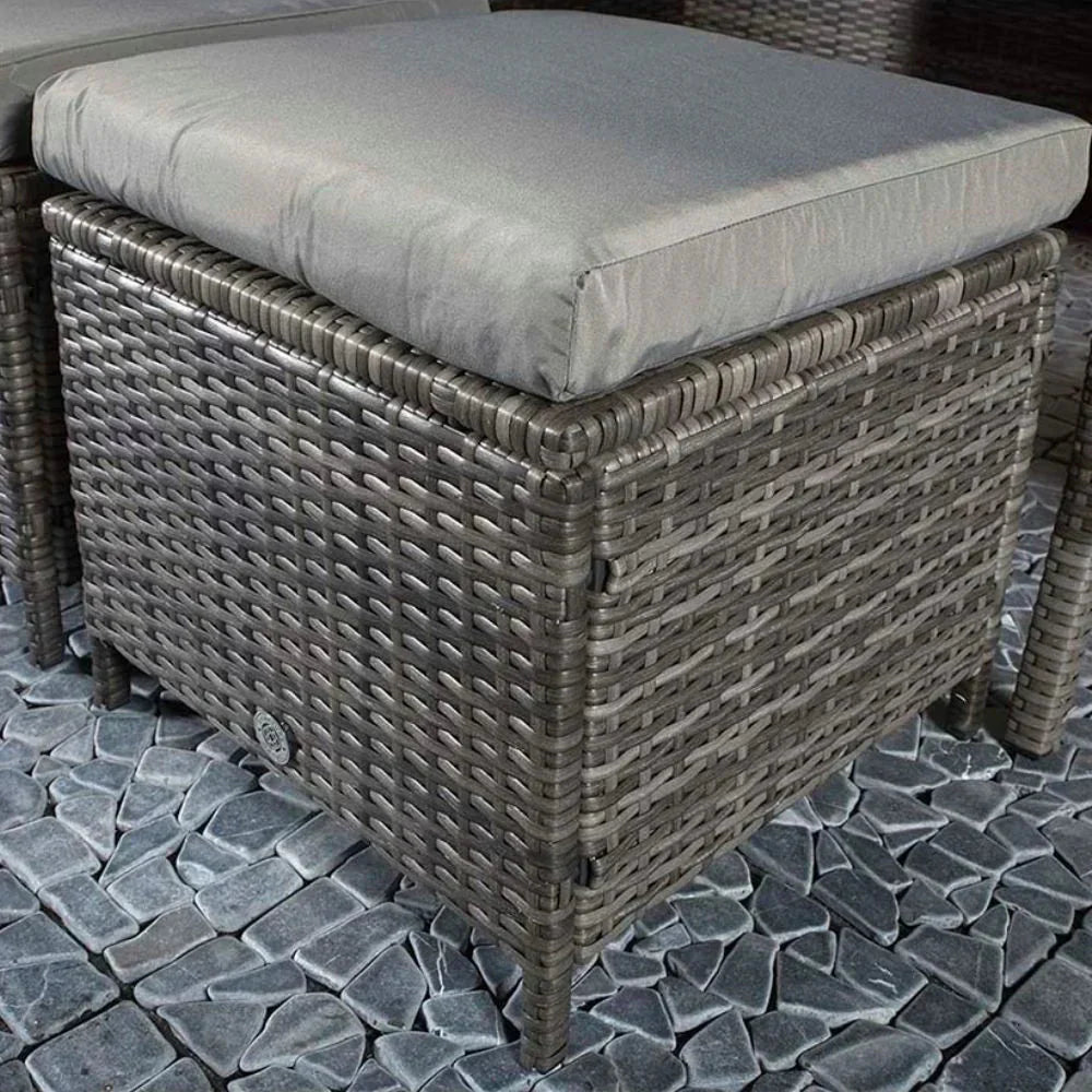 Windsor Rattan Feuerstellen-Ecksofa- und Hocker-Gartenset