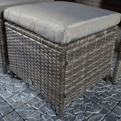 Windsor Rattan Feuerstellen-Ecksofa- und Hocker-Gartenset