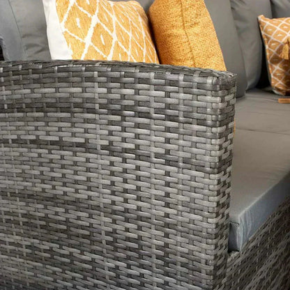 Windsor Rattan Feuerstellen-Ecksofa- und Hocker-Gartenset