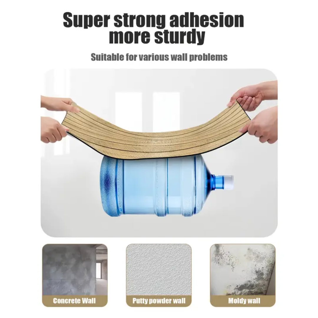 3D-Holzlattenwandpaneele, selbstklebend, abnehmbar, wasserdicht. Kaufe 1, erhalte 6 Premium-Paneele für nur 7 £! (30 cm x 60 cm)