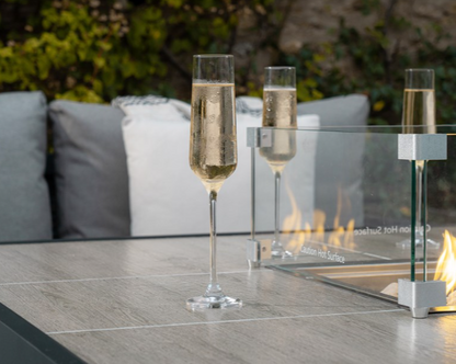 Cambridge Rattan Feuerschale Ecksofa und Bänke Gartenmöbelset