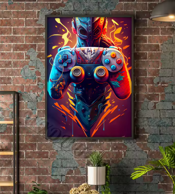 Premium Wandkunst - Neon-Respawn: Gamer Wandkunst-Kollektion (Mehrere Größen erhältlich)